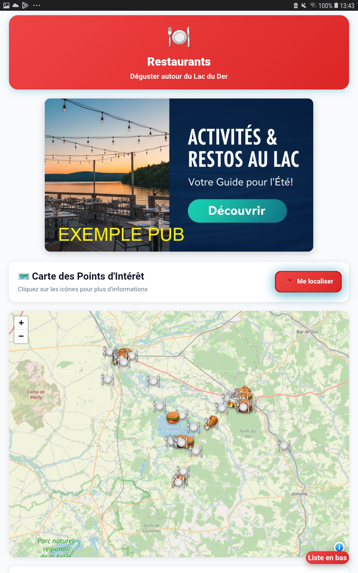 Liste des restaurants