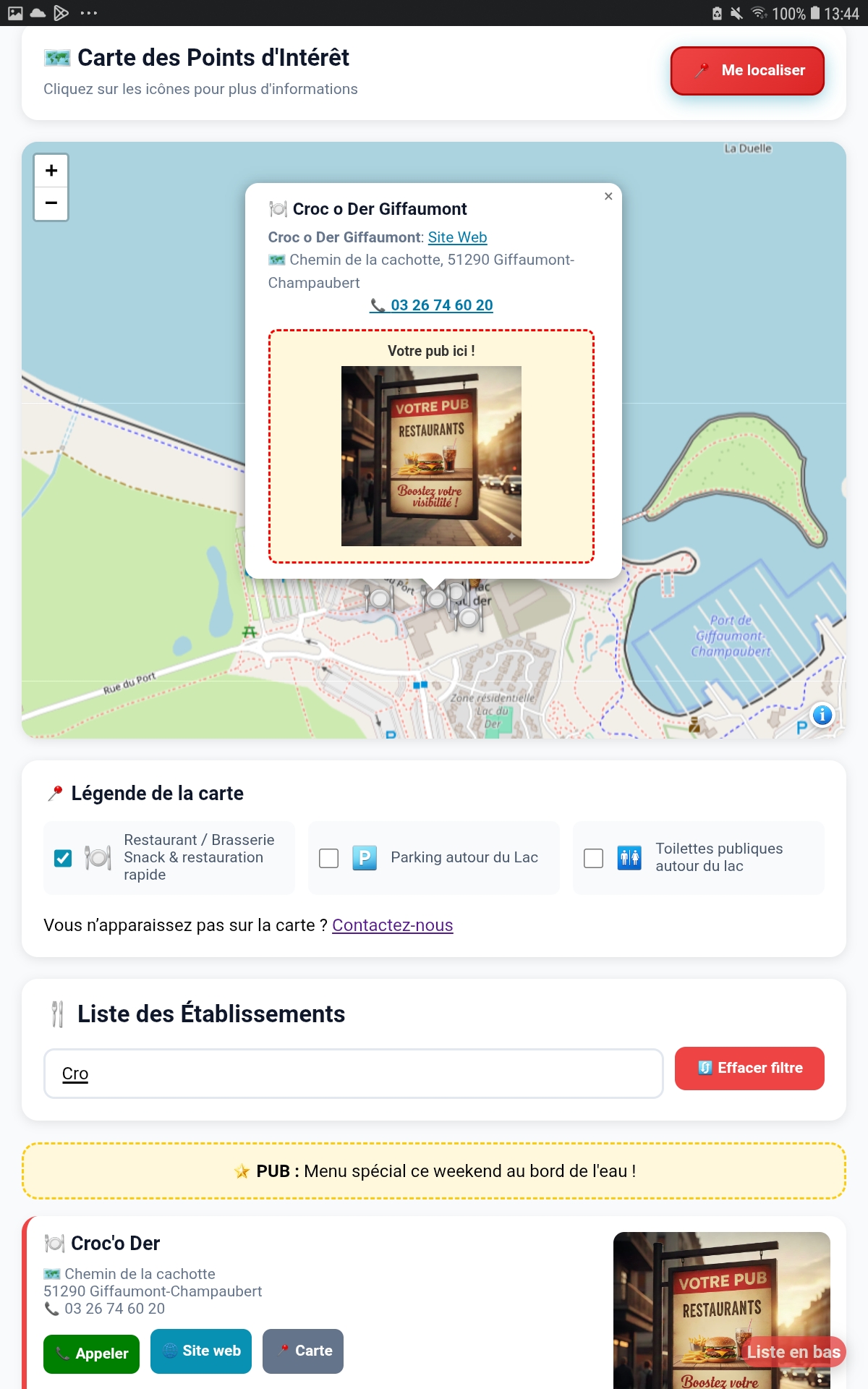 Liste des restaurants