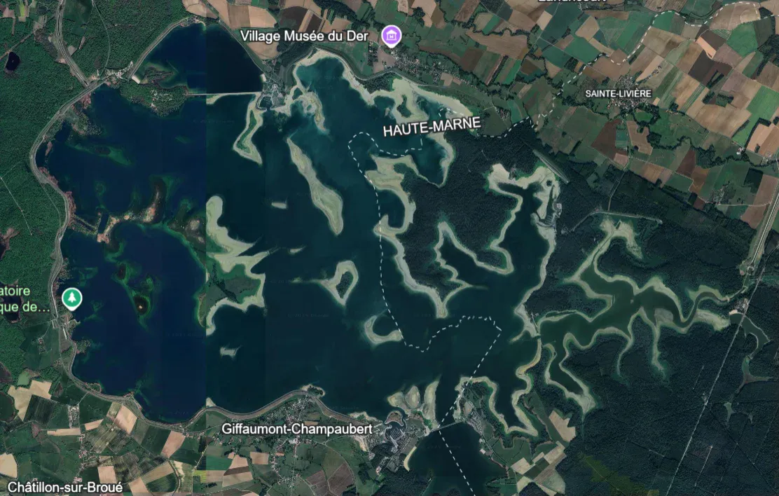 Carte détaillée du Lac du Der