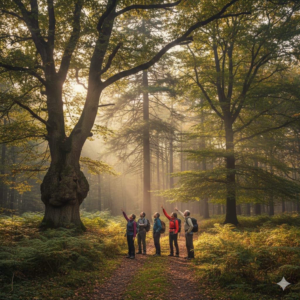 Randonnée avec des arbres remarquables de la Forêt du Der