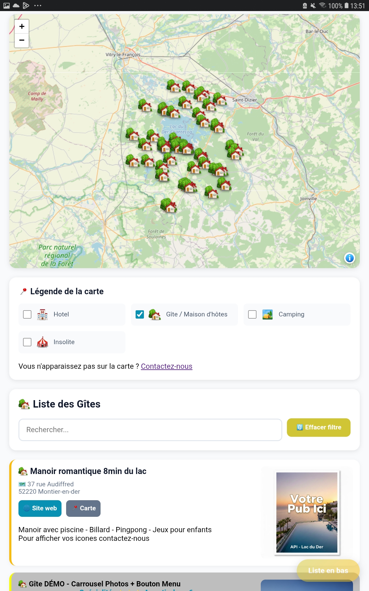 Liste des restaurants